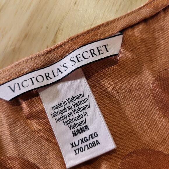 Victoria Secret Burnt Orange Cropped Polka Dot Satin Camisole sz XL - Picture 4 of 9